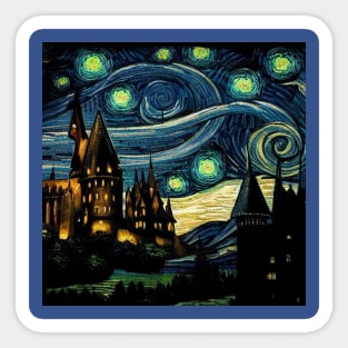 Starry Night Wizarding School Van Gogh Sticker